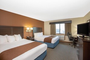 Room, 2 Queen Beds, Non Smoking | Desk, blackout curtains, iron/ironing board, free cots/infant beds