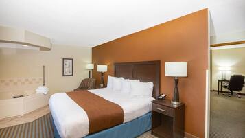 Superior Suite, 1 King Bed, Non Smoking | Desk, blackout drapes, iron/ironing board, free cribs/infant beds