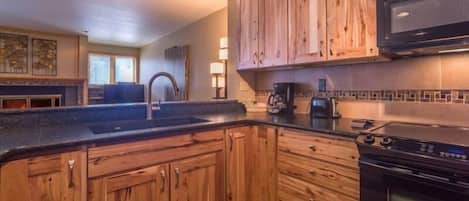 Fridge, microwave, coffee/tea maker