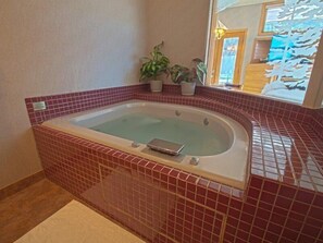 Hair dryer, towels, shampoo