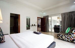 Villa superior, 2 habitaciones, alberca privada | Ropa de cama de alta calidad y caja de seguridad en la habitación