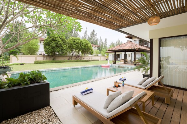 Villa, 4 habitaciones, alberca privada, vista a la playa | Terraza o patio