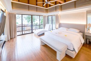 Villa, 4 Bedrooms, Private Pool, Beach View | In-room safe, desk, laptop workspace, free cribs/infant beds