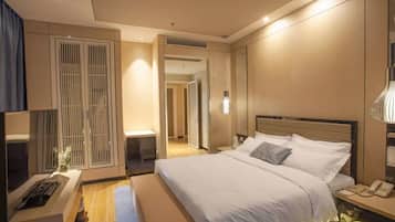 In-room safe, desk, blackout curtains, free cots/infant beds