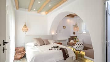 Suite ejecutiva, vista al mar | Ropa de cama de alta calidad y camas con pillow-top
