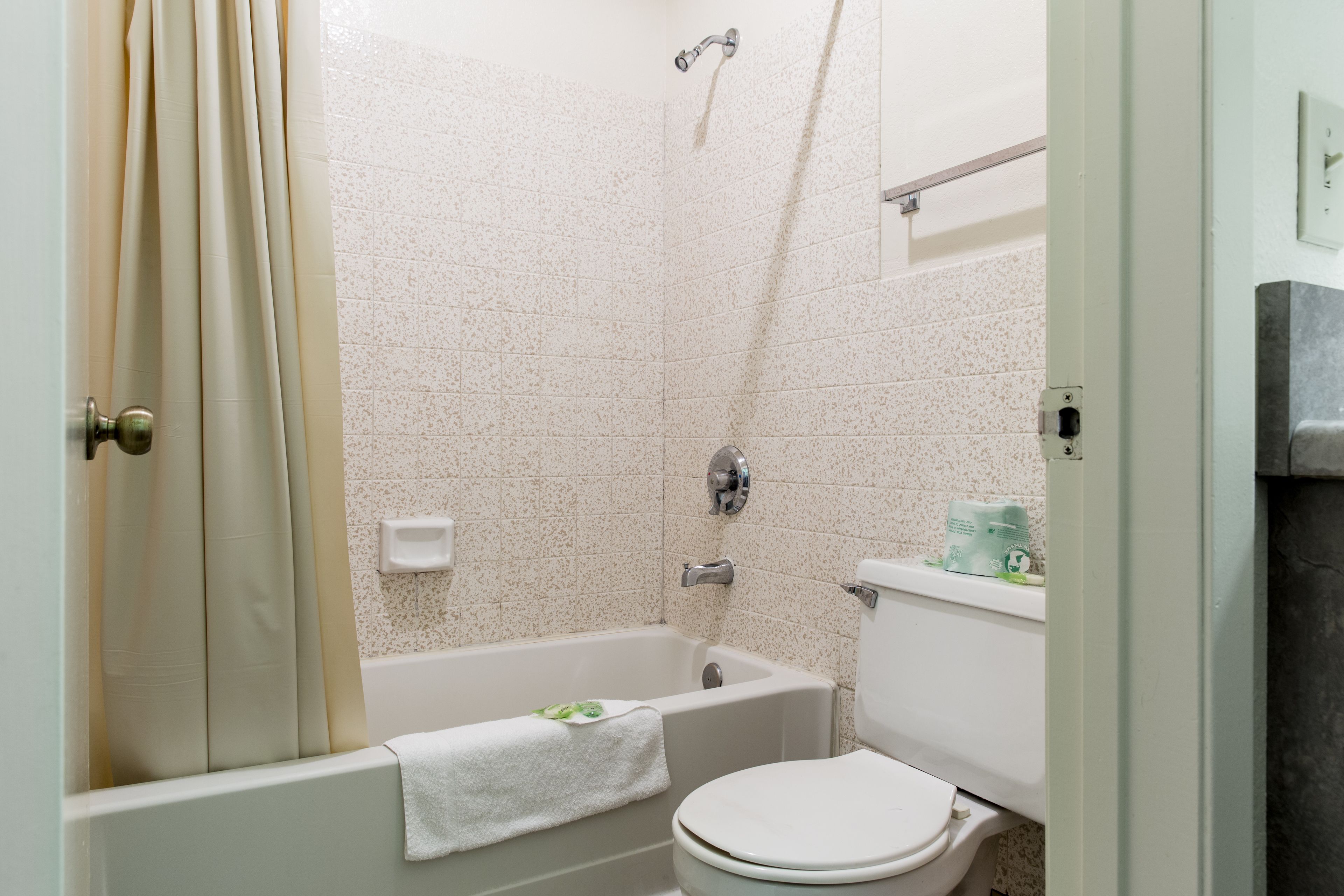 Un baño con bañera, inodoro y ducha.