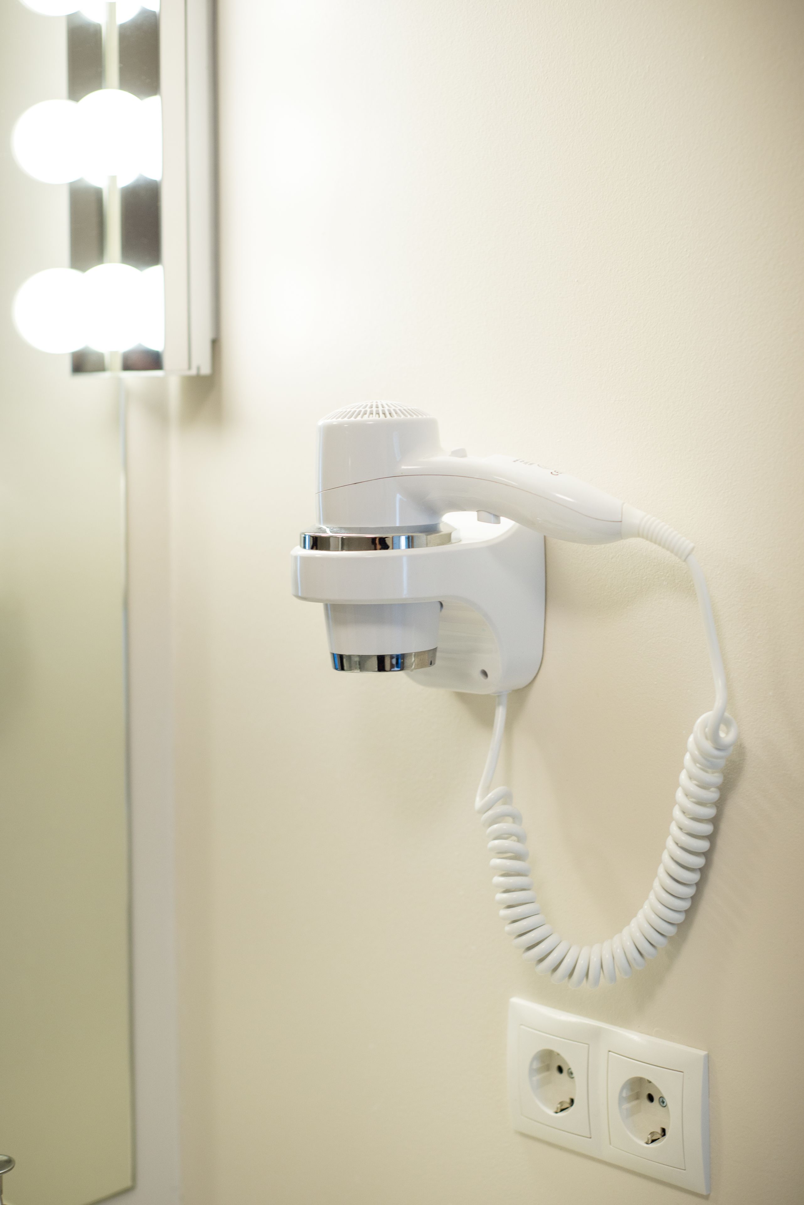 free toiletries, hair dryer, towels