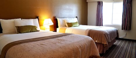 Deluxe Room, 2 Queen Beds, Non Smoking | Desk, free WiFi, bed sheets