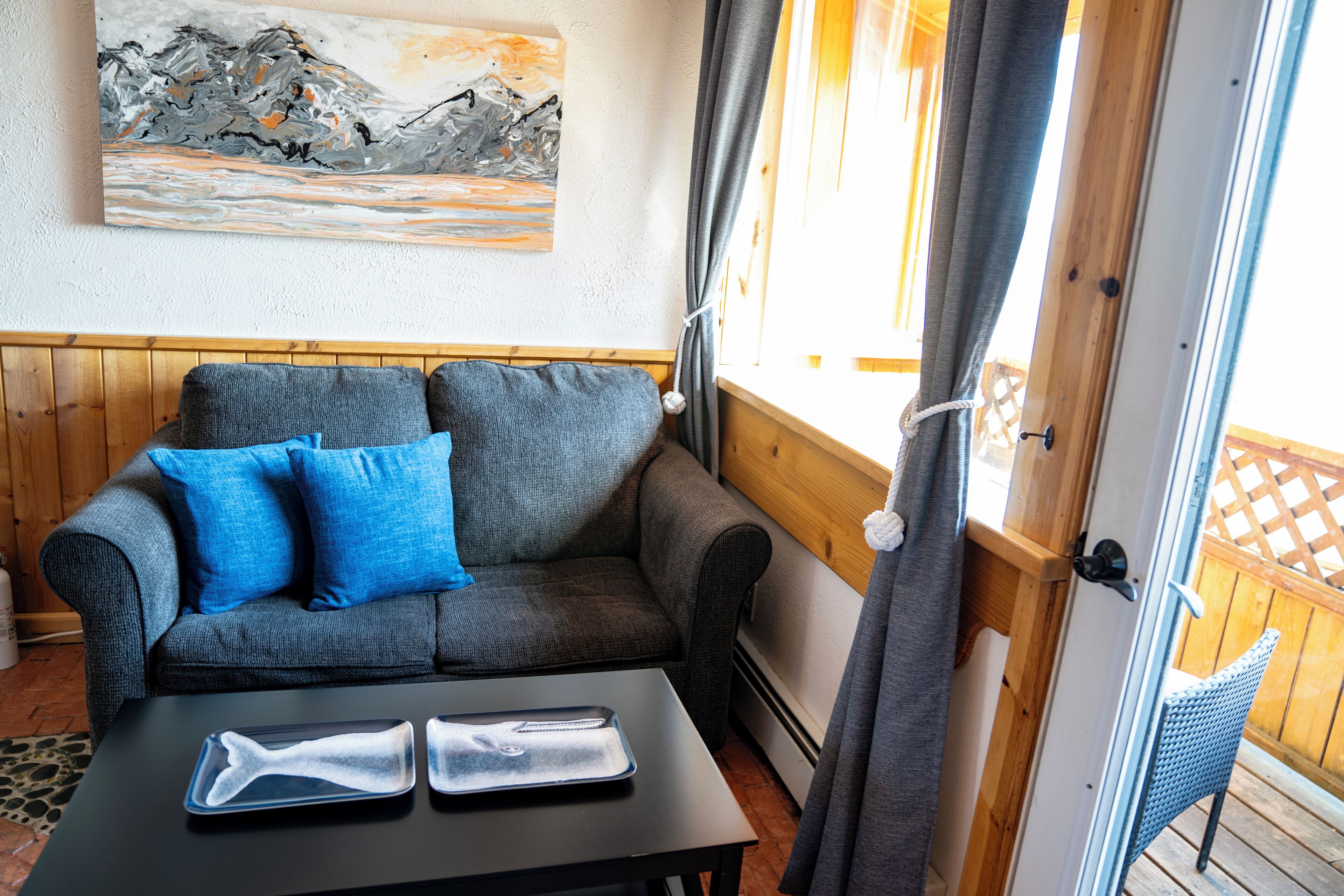 deluxe studio suite, 1 king bed with sofa bed, ocean view, oceanfront | 1 bedroom, premium bedding, individually decorated, iron/ironing board