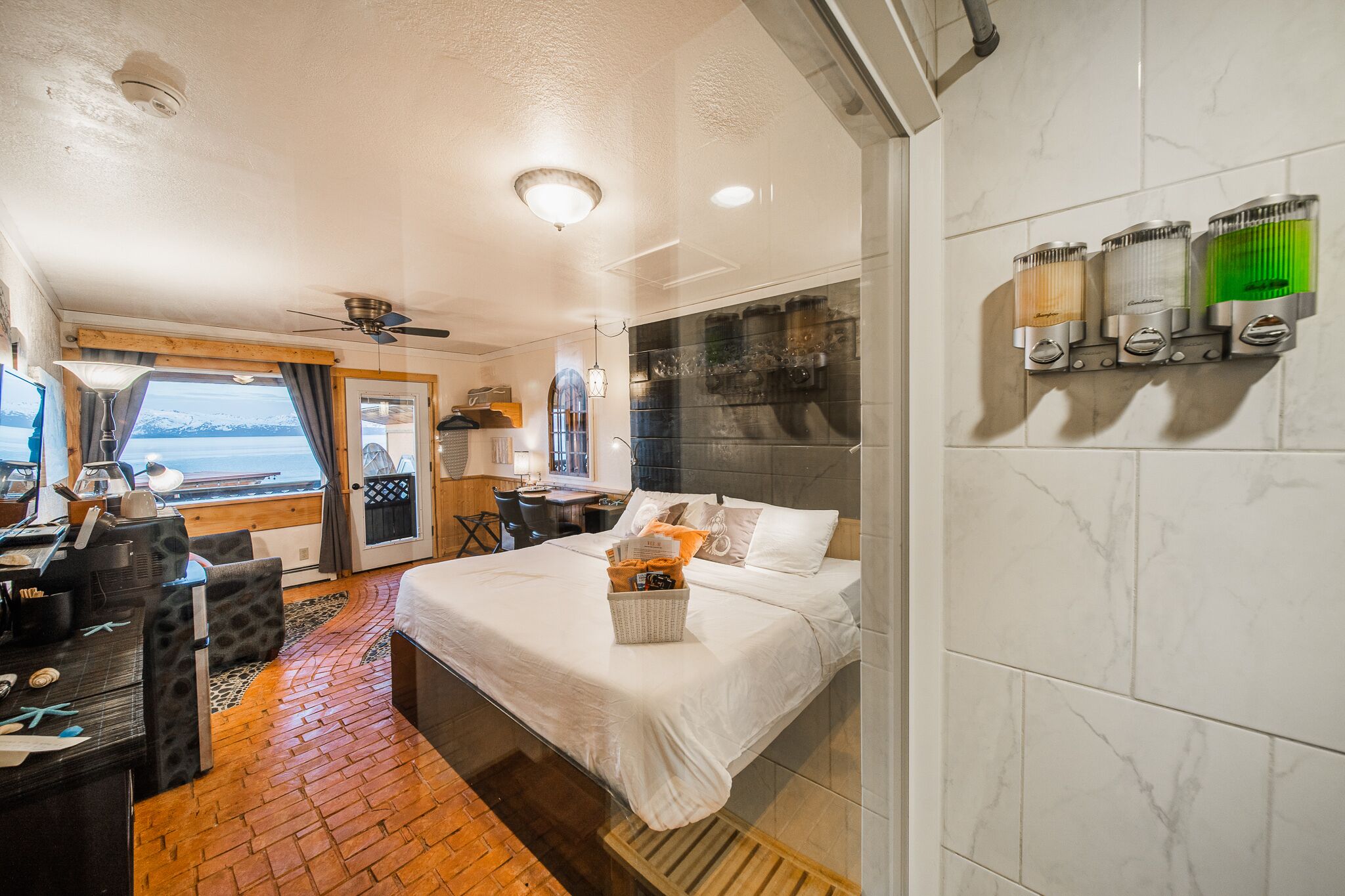 deluxe studio suite, 1 king bed with sofa bed, ocean view, oceanfront | 1 bedroom, premium bedding, individually decorated, iron/ironing board