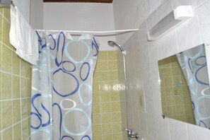 Standard Double Room | Bathroom | Shower, rainfall showerhead, bathrobes, towels