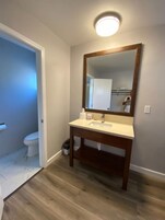 Escritorio, wifi gratis, ropa de cama y acceso para silla de ruedas 