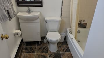 Standard Room, 2 Queen Beds, Kitchen | Bathroom | Combined shower/bathtub, free toiletries, towels