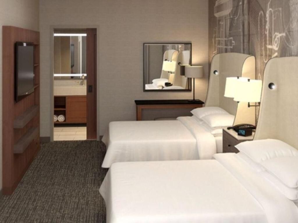 In-room safe, desk, laptop workspace, blackout drapes