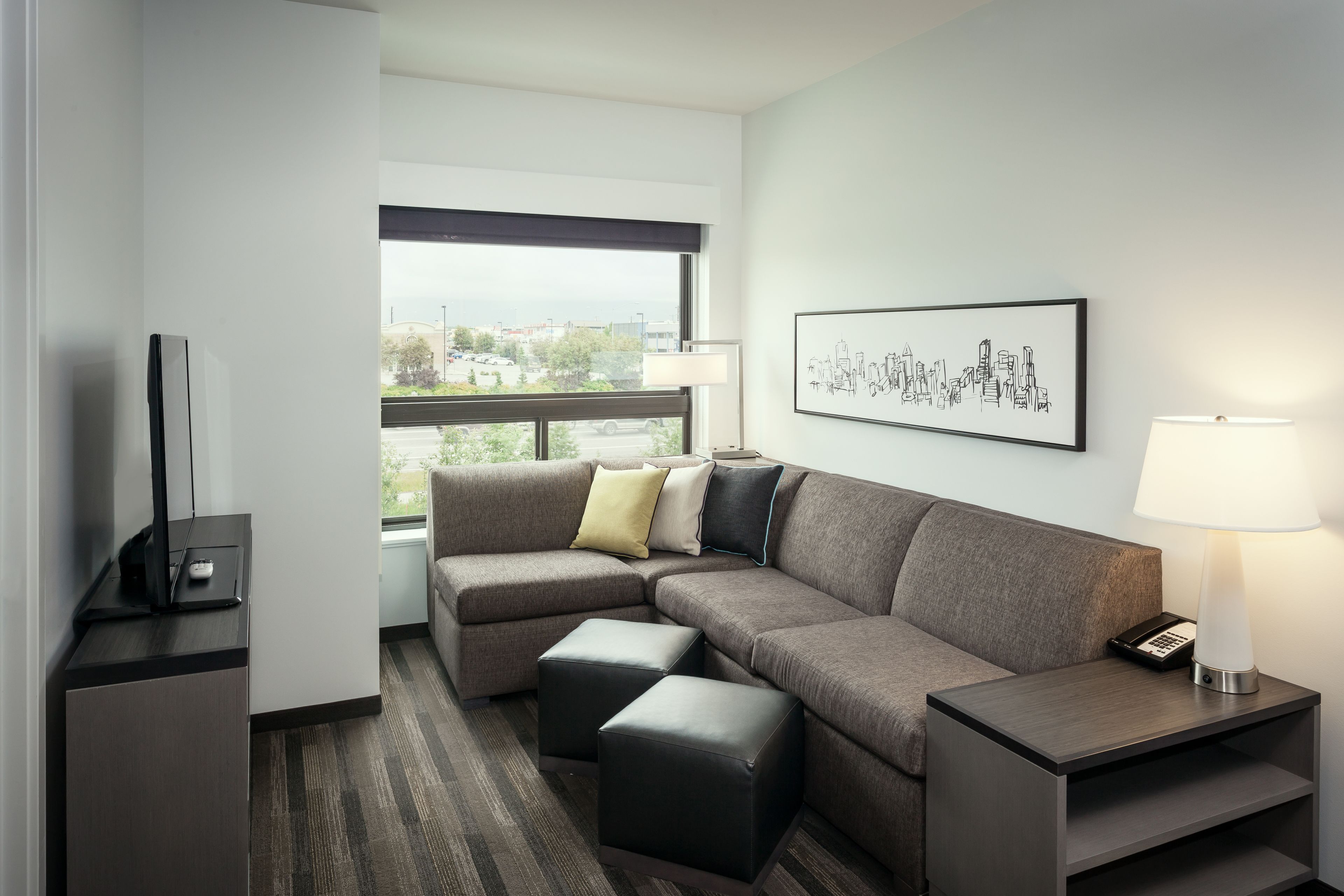 studio, 1 king bed with sofa bed | living area | 42-inch flat-screen tv with cable channels, tv