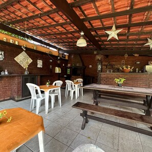 Outdoor banquet area