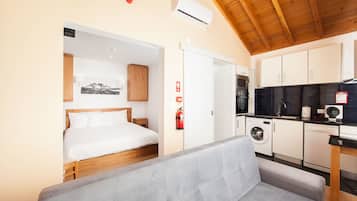 Full-sized fridge, microwave, oven, stovetop