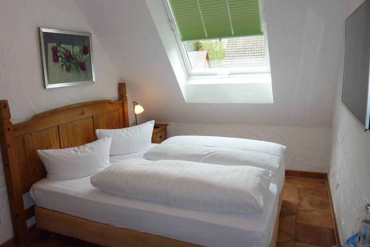 Habitación doble económica | Artículos del minibar gratis, wifi gratis y ropa de cama 