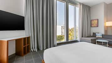 Premium bedding, memory foam beds, in-room safe, desk