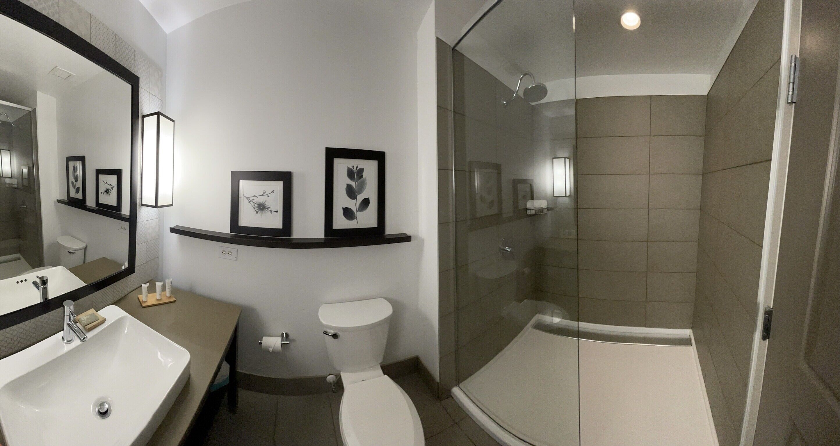 free toiletries, hair dryer, towels