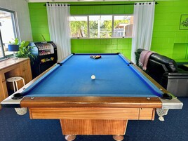 Foosball, table tennis, books