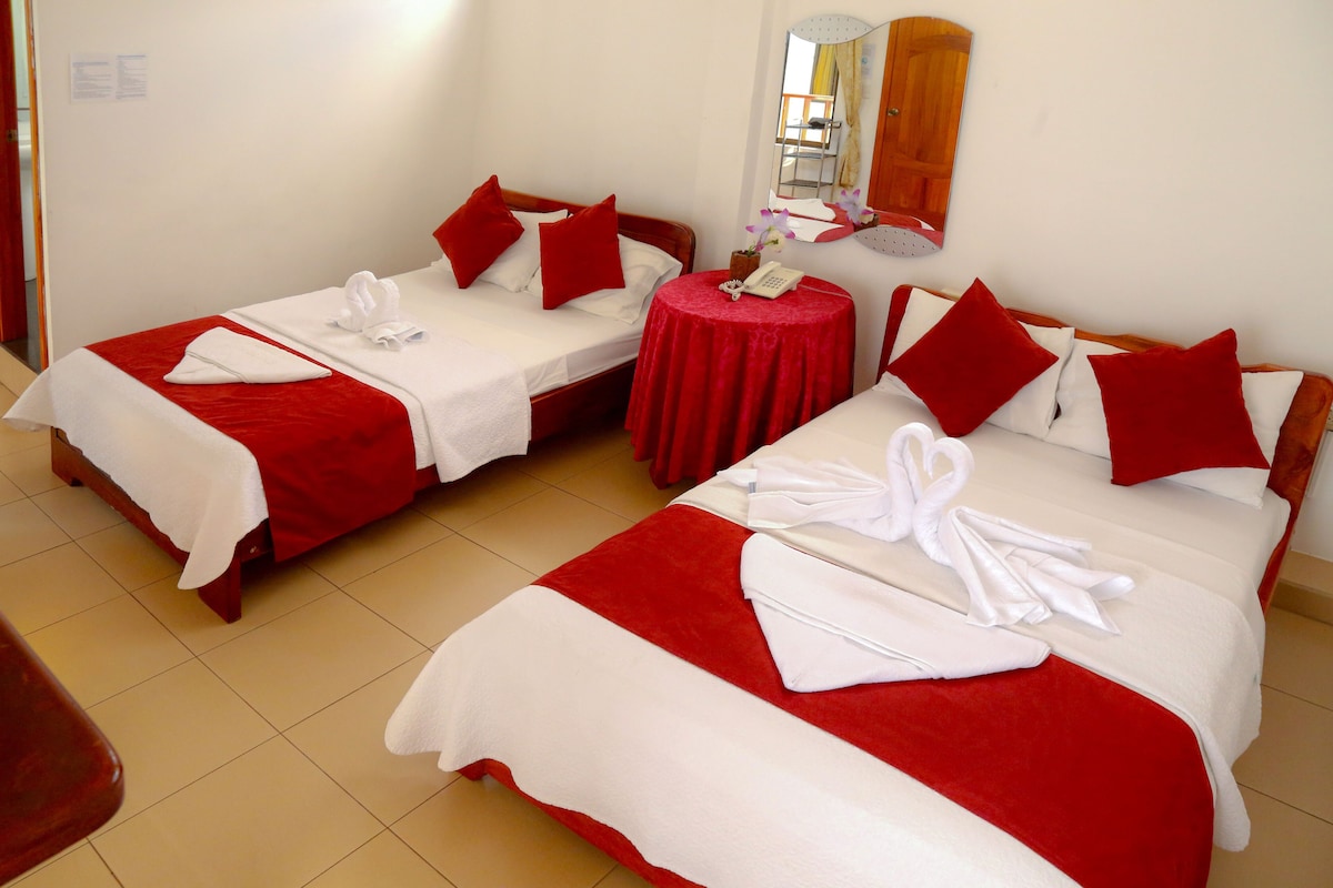 Desk, free WiFi, bed sheets