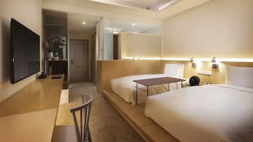 Habitación estándar con 2 camas individuales | Ropa de cama de alta calidad, edredones de plumas, caja fuerte