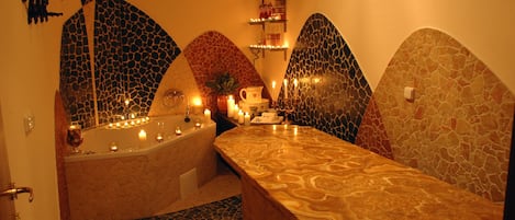 Couples treatment room(s), body treatments, hot stone massages