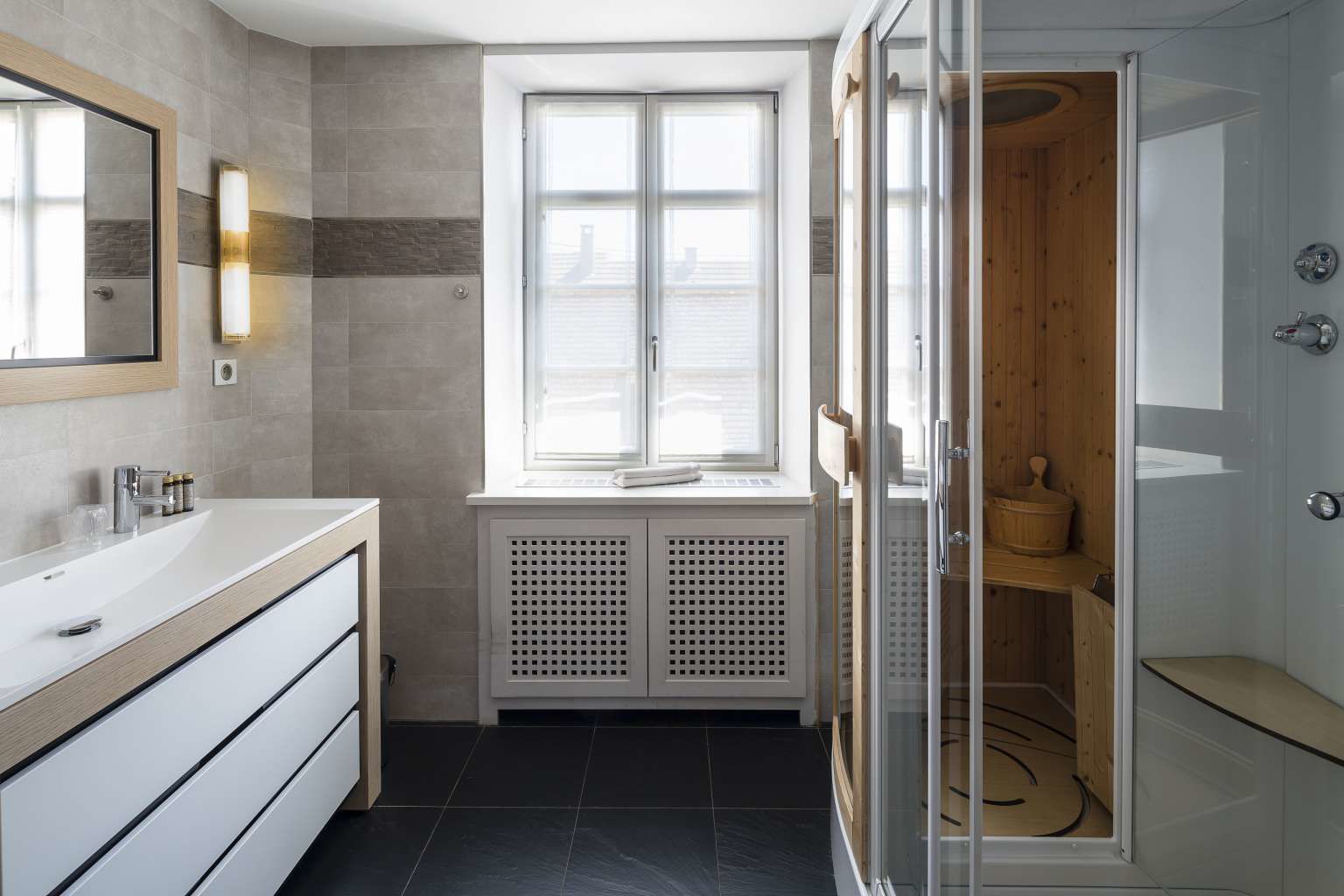 double room (cheval blanc) | bathroom | free toiletries, hair dryer, bathrobes, slippers