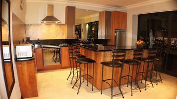 Spacious City View Apartment | Private kitchen | Fridge, microwave, oven, stovetop