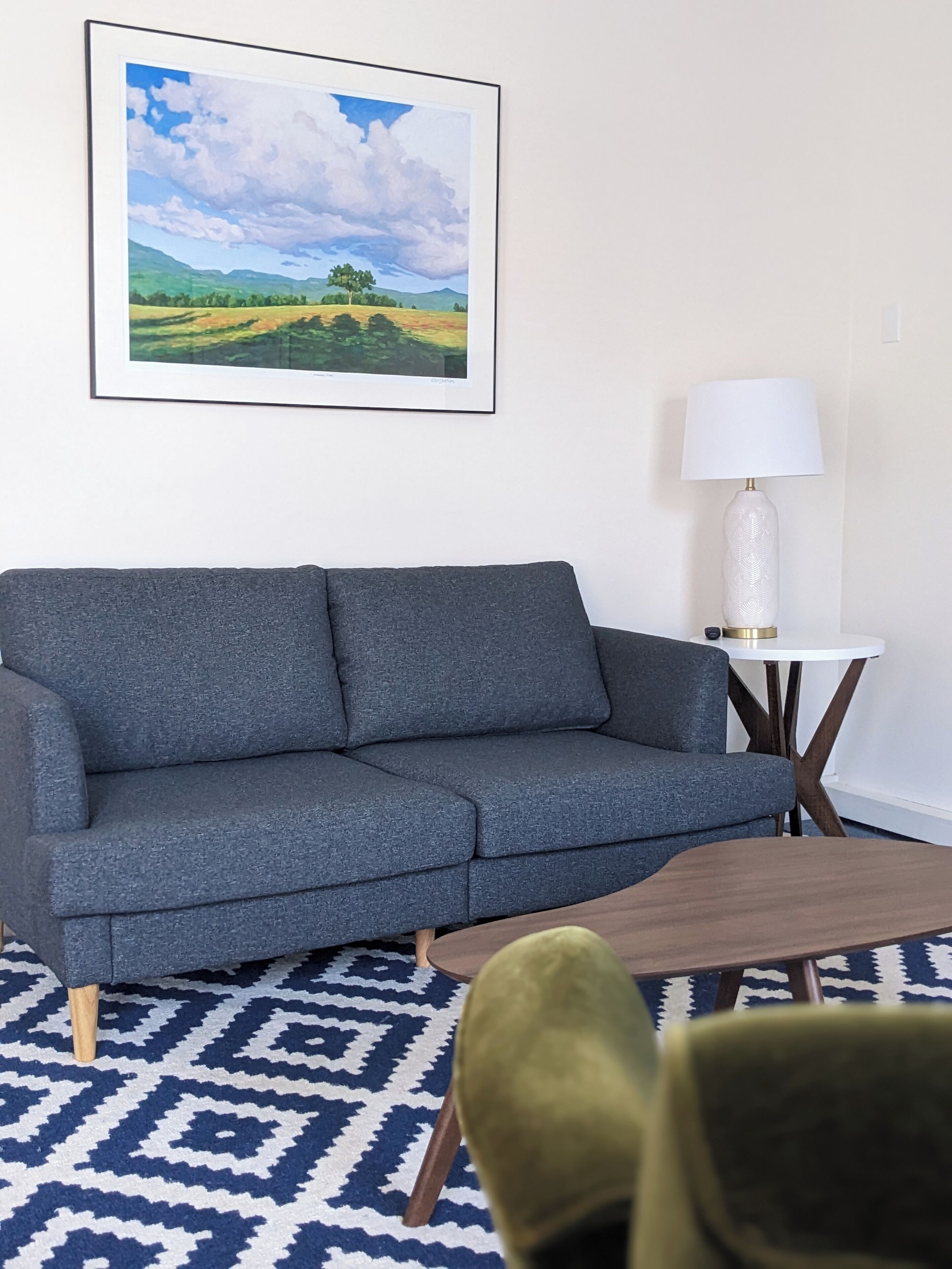 Deerleap Suite | Living area | 48-inch flat-screen TV with digital channels, Hulu, pay movies