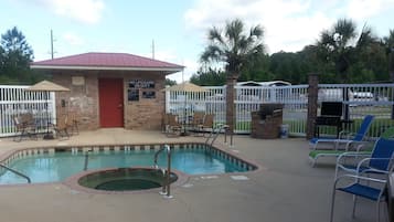 Outdoor pool, pool loungers