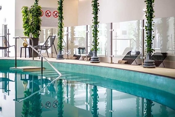 Indoor pool, open 8:00 AM to 9:00 PM, sun loungers