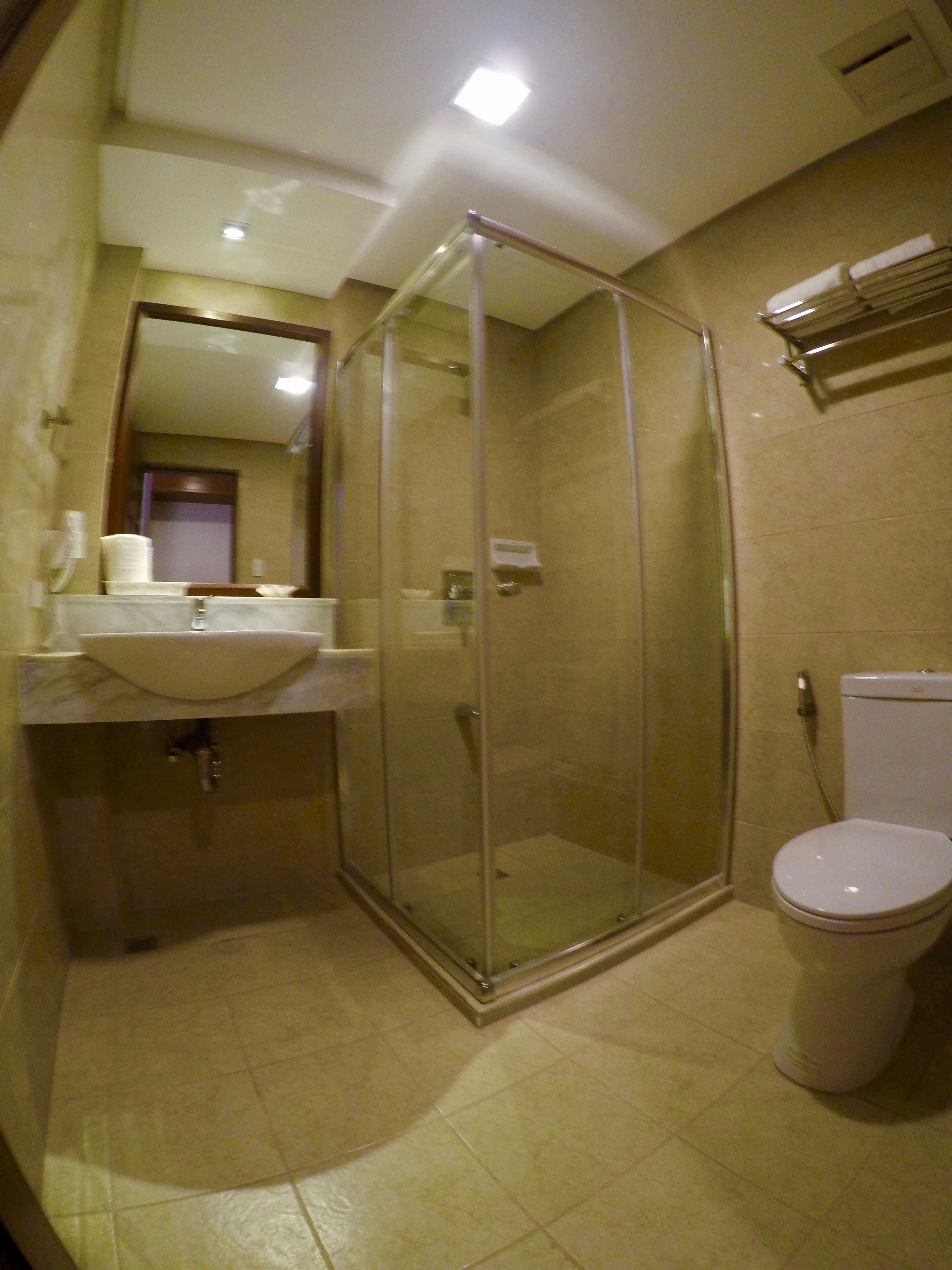 shower, free toiletries, hair dryer, bidet