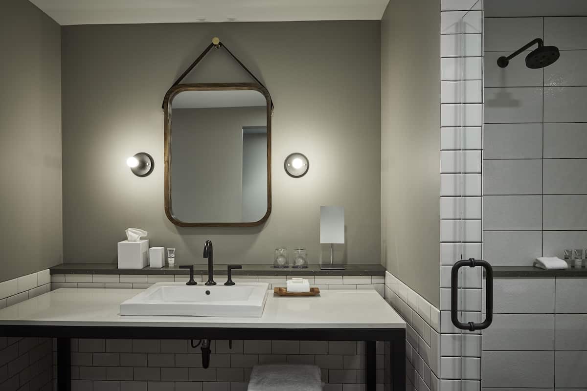 shower, free toiletries, hair dryer, bathrobes