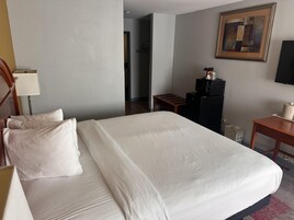 Premium bedding, desk, iron/ironing board, free cribs/infant beds