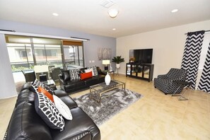 Family House, 6 Bedrooms | Living area | Flat-screen TV, DVD player - 2129 Windsor Hills House 8 Bedroom by Florida Star (Kissimmee)