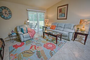 House, 3 Bedrooms | Living area | 50-inch TV with cable channels - Corbett Drive Home 3 Bedroom by The VIR Group (The Villages)