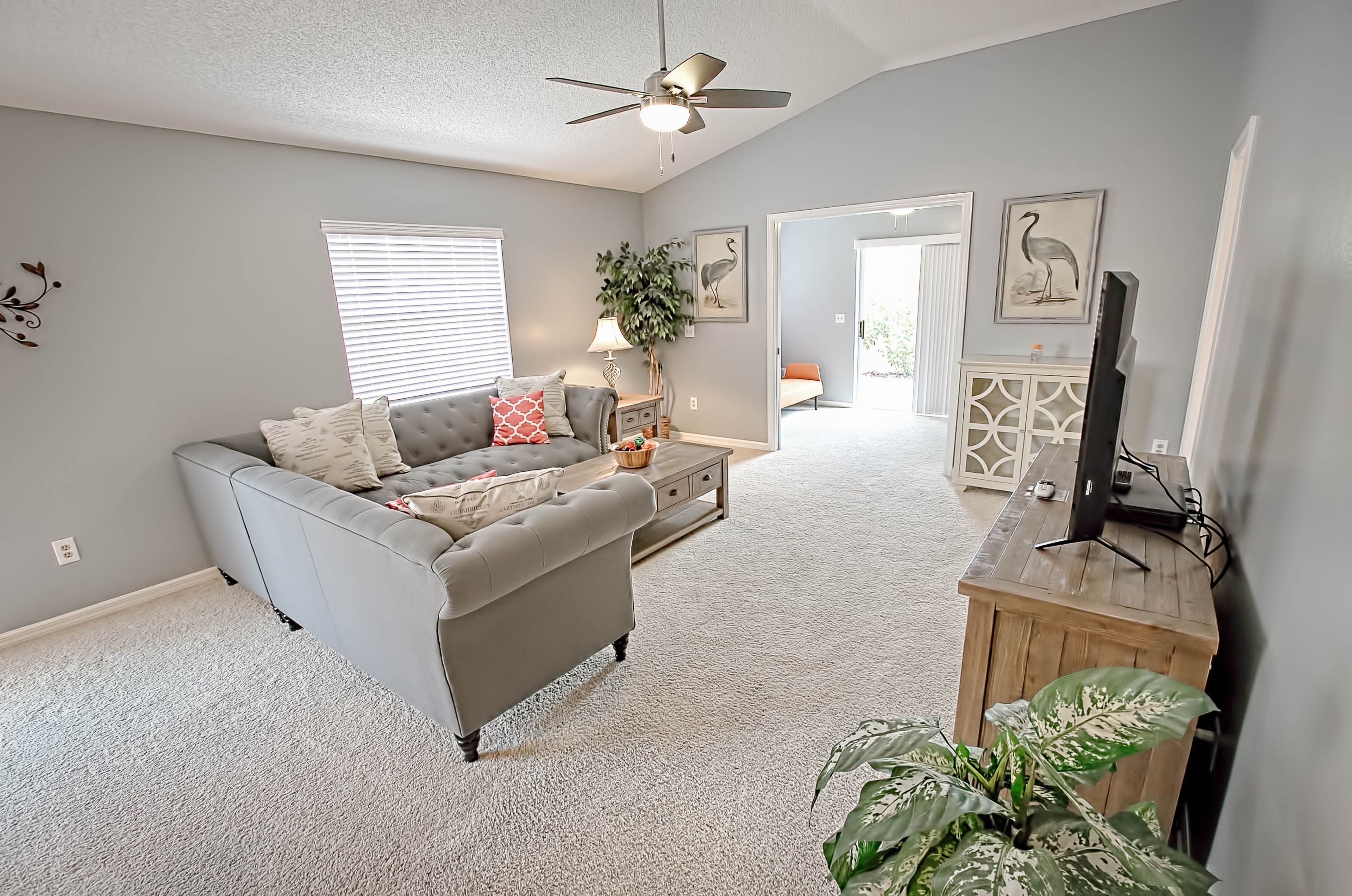 House, 2 Bedrooms | Living area | 50-inch TV with cable channels, DVD player