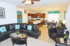 Family House, 6 Bedrooms | Living area | DVD player - 1299 The Dales House 7 Bedroom by Florida Star (Davenport)