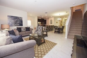 Family House, 5 Bedrooms | Living area | DVD player - 1586 Champions House 5 Bedroom by Florida Star (Davenport)