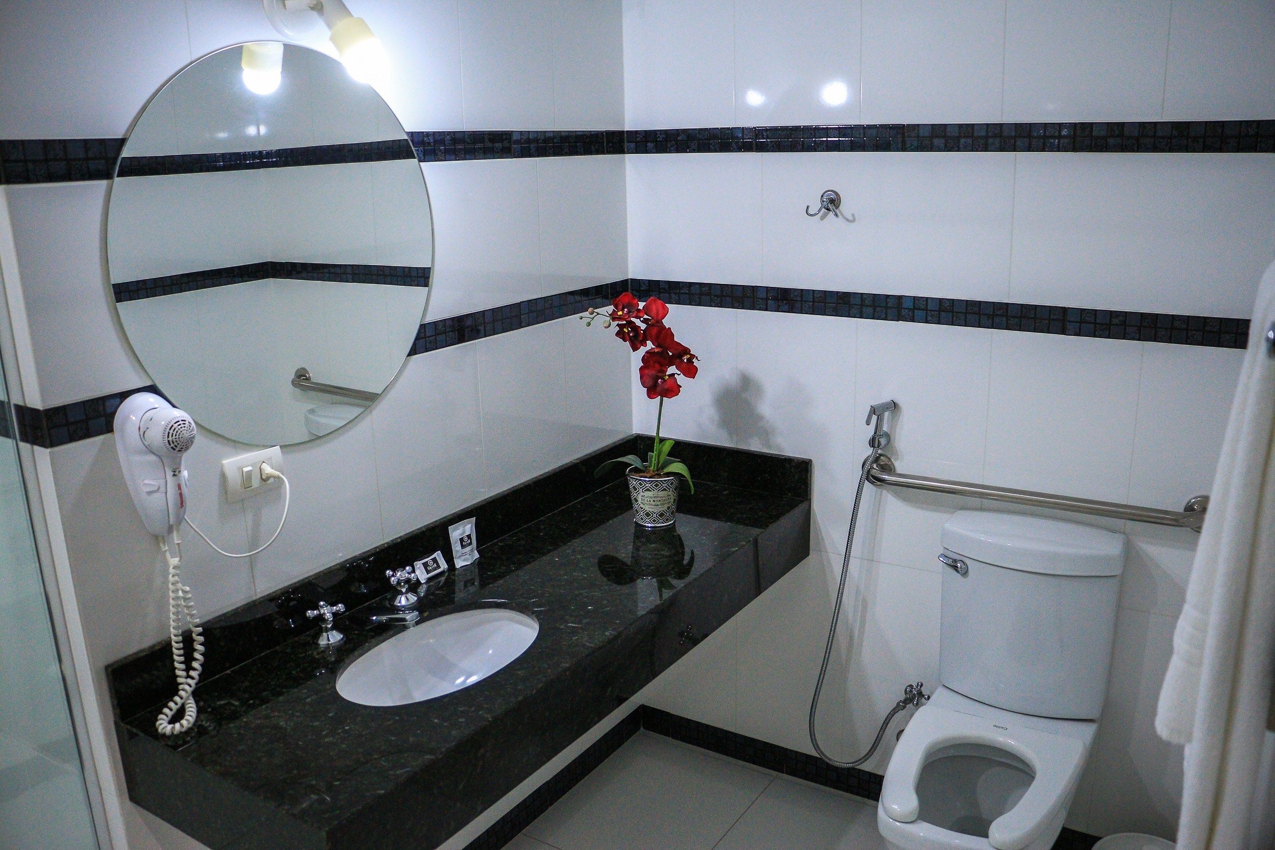 luxury apartment | bathroom | shower, designer toiletries, hair dryer, towels