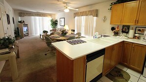 Coffee/tea maker, fridge, microwave - The Getaway Place 2 Bedroom Condo by Sunset Realty (Branson)