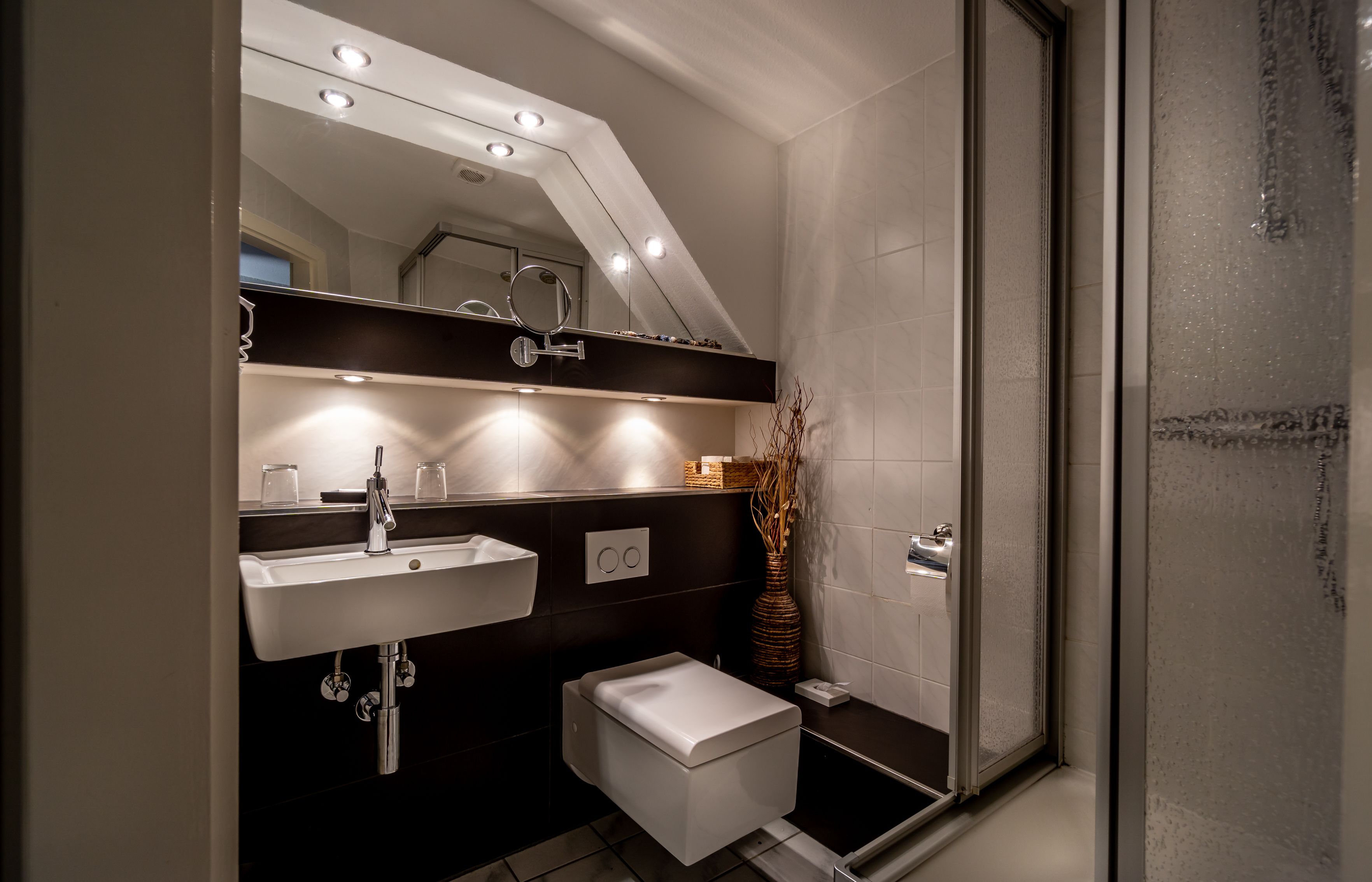 free toiletries, hair dryer, towels