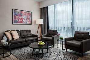 In-room safe, desk, laptop workspace, soundproofing