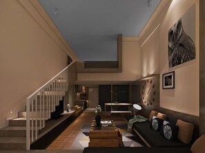 豪華複式房屋, 1 張特大雙人床 | 1 間睡房、高級寢具、迷你吧、房內夾萬