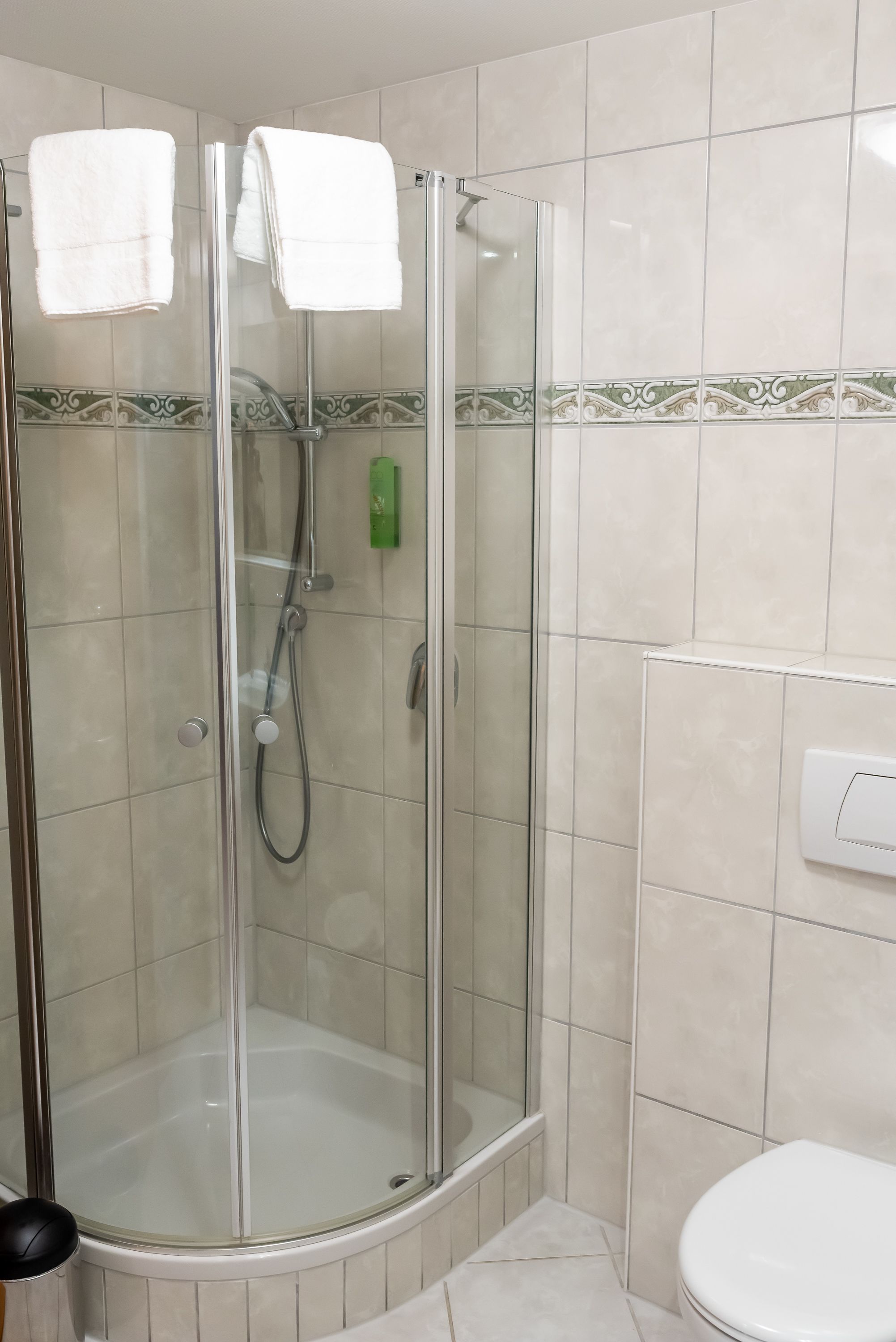 shower, rainfall showerhead, free toiletries, hair dryer