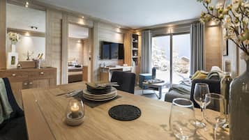 Appartement 4 Pièces 8 personnes Prestige | Coin séjour | Télévision à écran plat, lecteur de DVD