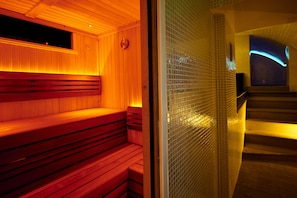 Sauna, steam room, body treatments, aromatherapy, hot stone massages
