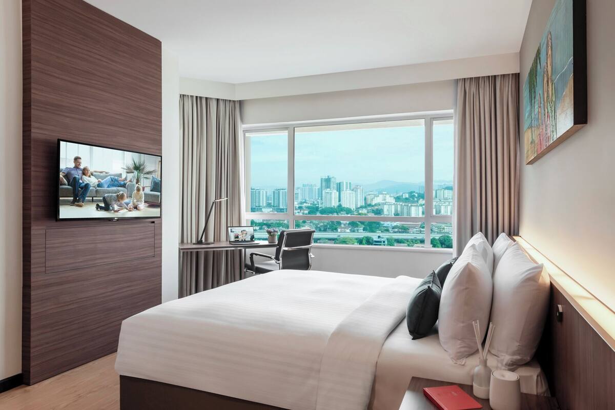 In-room safe, desk, laptop workspace, iron/ironing board
